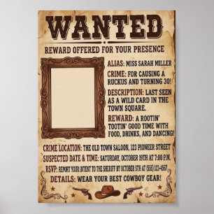 Poster Cartaz de Procura – Estilo Vintage de Cowboy Weste