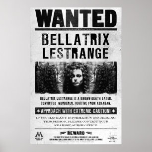 Pôster Cartaz de Procurado de Bellatrix Lestrange