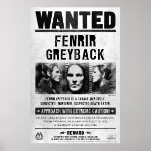 Pôster Cartaz de Procurado de Fenrir Greyback