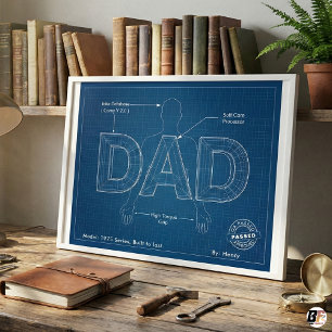 Pôster Cartaz de Projeto Personalizado do Papai - Engraça