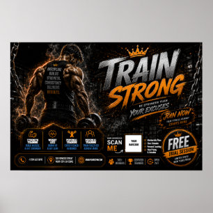 Poster Cartaz de promoção de academia / fitness editável