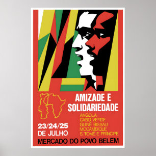 Poster Cartaz de Propaganda Africana dos Anos 1970 Amizad