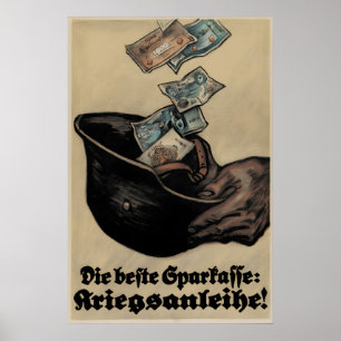 Poster Cartaz de Propaganda Alemã Imperial da Primeira Gu