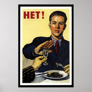 Poster Cartaz de Propaganda Anti-Álcool Soviética – Cozin