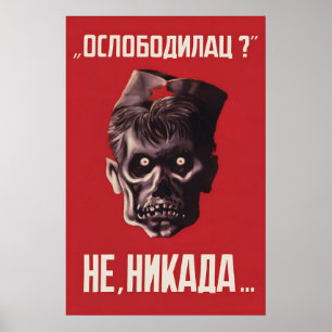 Poster Cartaz de Propaganda Anti-Partidária da Iugoslávia