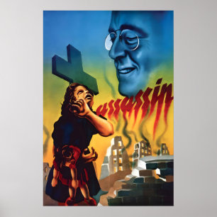 Poster Cartaz de Propaganda Anti-Roosevelt da Segunda Gue