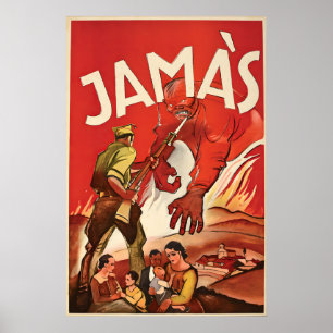 Poster Cartaz de Propaganda Anticomonista da Guerra Civil