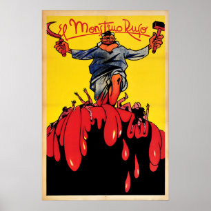 Poster Cartaz de Propaganda Anticomonista da Guerra Civil