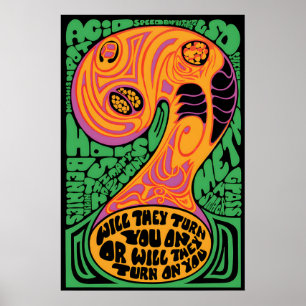 Poster Cartaz de Propaganda Antidrogas de 1968 Eles Vão s