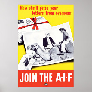Poster Cartaz de Propaganda Australiano da Primeira Guerr