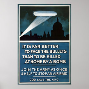 Poster Cartaz de Propaganda Britânica da Primeira Guerra 