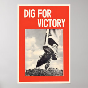 Poster Cartaz de Propaganda Britânico Cave para a Vitória