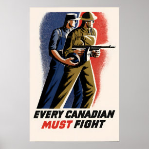 Poster Cartaz de Propaganda Canadense da II Guerra Mundia