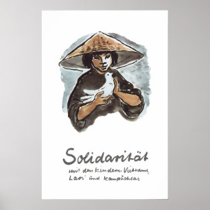 Poster Cartaz de Propaganda da Alemanha Oriental Solidari