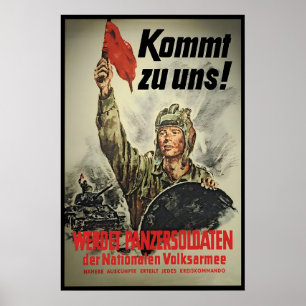 Poster Cartaz de Propaganda da Alemanha Oriental Venha pa