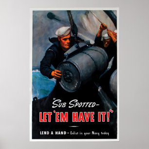 Poster Cartaz de Propaganda da EUA na II Guerra Mundial -
