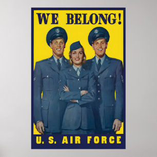 Poster Cartaz de Propaganda da Força Aérea dos EUA Vintag