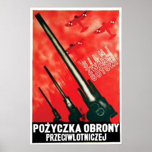 Poster Cartaz de Propaganda da Força Aérea Polonesa da Se