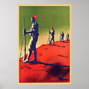 Poster Cartaz de Propaganda da Guerra Civil Espanhola Bas