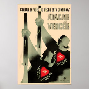 Poster Cartaz de Propaganda da Guerra Civil Espanhola Gra