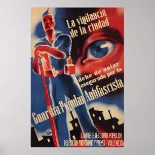 Poster Cartaz de Propaganda da Guerra Civil Espanhola Gua