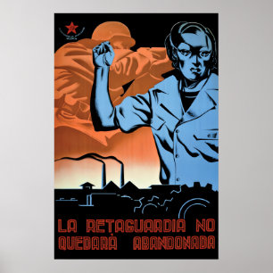 Poster Cartaz de Propaganda da Guerra Civil Espanhola JSU