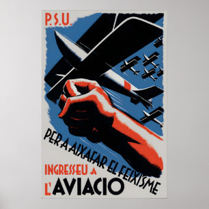 Poster Cartaz de Propaganda da Guerra Civil Espanhola Par