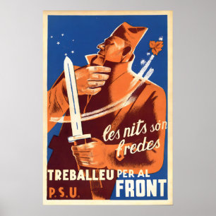 Poster Cartaz de Propaganda da Guerra Civil Espanhola Tra
