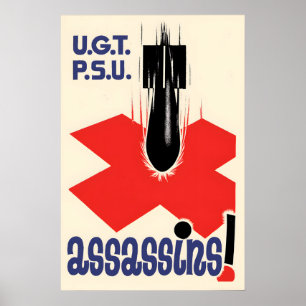Poster Cartaz de Propaganda da Guerra Civil Espanhola UGT