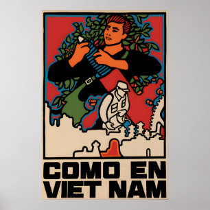 Poster Cartaz de Propaganda da Guerra do Vietnã Como no V