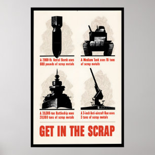 Poster Cartaz de Propaganda da II Guerra Mundial Entre no
