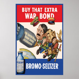 Poster Cartaz de Propaganda da II Guerra Mundial EUA Brom