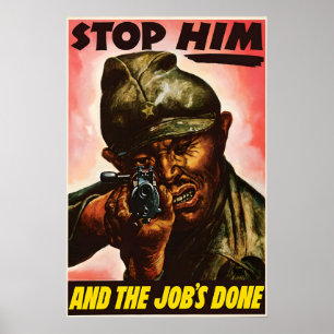 Poster Cartaz de Propaganda da II Guerra Mundial EUA Pare