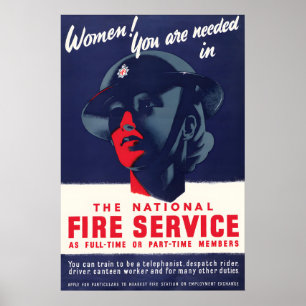 Poster Cartaz de Propaganda da II Guerra Mundial Mulheres