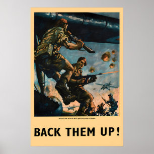 Poster Cartaz de Propaganda da II Guerra Mundial Paraqued