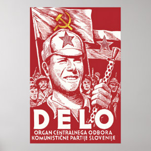 Poster Cartaz de Propaganda da Iugoslávia DELO - Zentralo