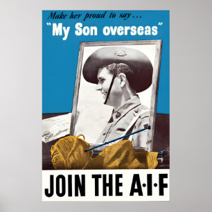 Poster Cartaz de Propaganda da Primeira Guerra Mundial Au