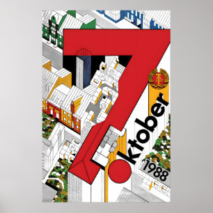 Poster Cartaz de Propaganda da RDA Alemanha Oriental Naci