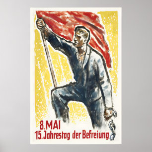 Poster Cartaz de Propaganda da RDA Dia da Libertação 8 de