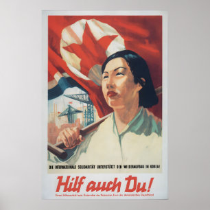 Poster Cartaz de Propaganda da RDA Você também deve ajuda