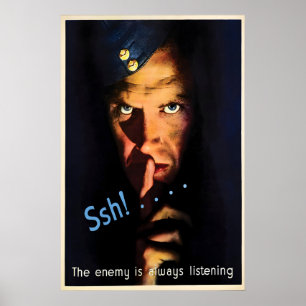 Poster Cartaz de Propaganda da Segunda Guerra Mundial Pss