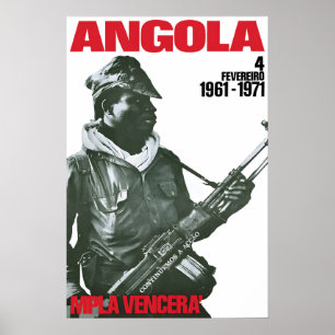 Poster Cartaz de Propaganda de Angola dos anos 1970 A lut