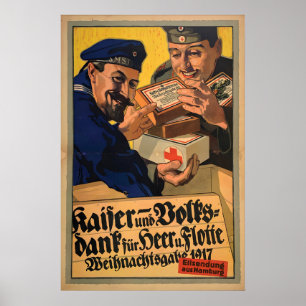 Poster Cartaz de Propaganda de Natal da Alemanha Imperial