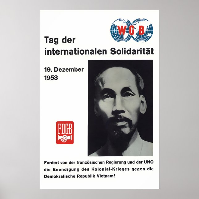 Poster Cartaz de Propaganda de Solidariedade com o Vietna (Frente)