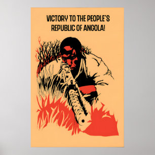 Poster Cartaz de Propaganda dos Anos 1970 Angola Vitória 