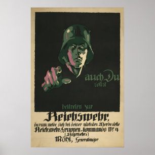 Poster Cartaz de Propaganda Imperial Alemã da Primeira Gu