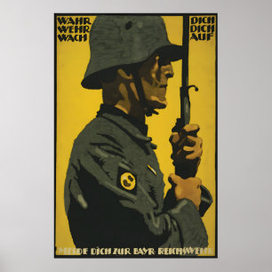 Poster Cartaz de Propaganda Imperial Alemã da Primeira Gu