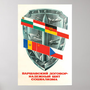 Poster Cartaz de Propaganda O Pacto de Varsóvia é um escu