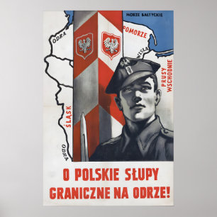 Poster Cartaz de Propaganda Polonesa Postes de fronteira