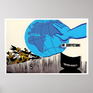 Poster Cartaz de propaganda soviética anti-guerra Sem gue